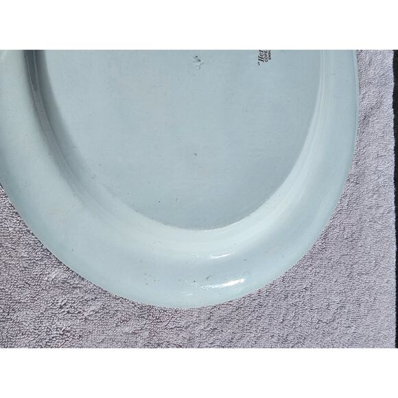 Copeland Spode "Heron" 14.5" Platter Oval Plate Serving Dish Antique Asian Decor - Picture 10 of 10